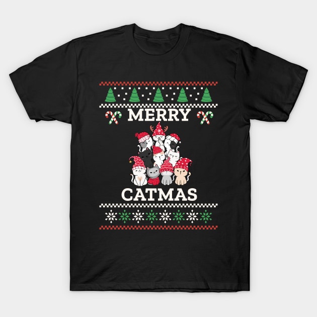 Merry Catmas T-Shirt by VisionDesigner